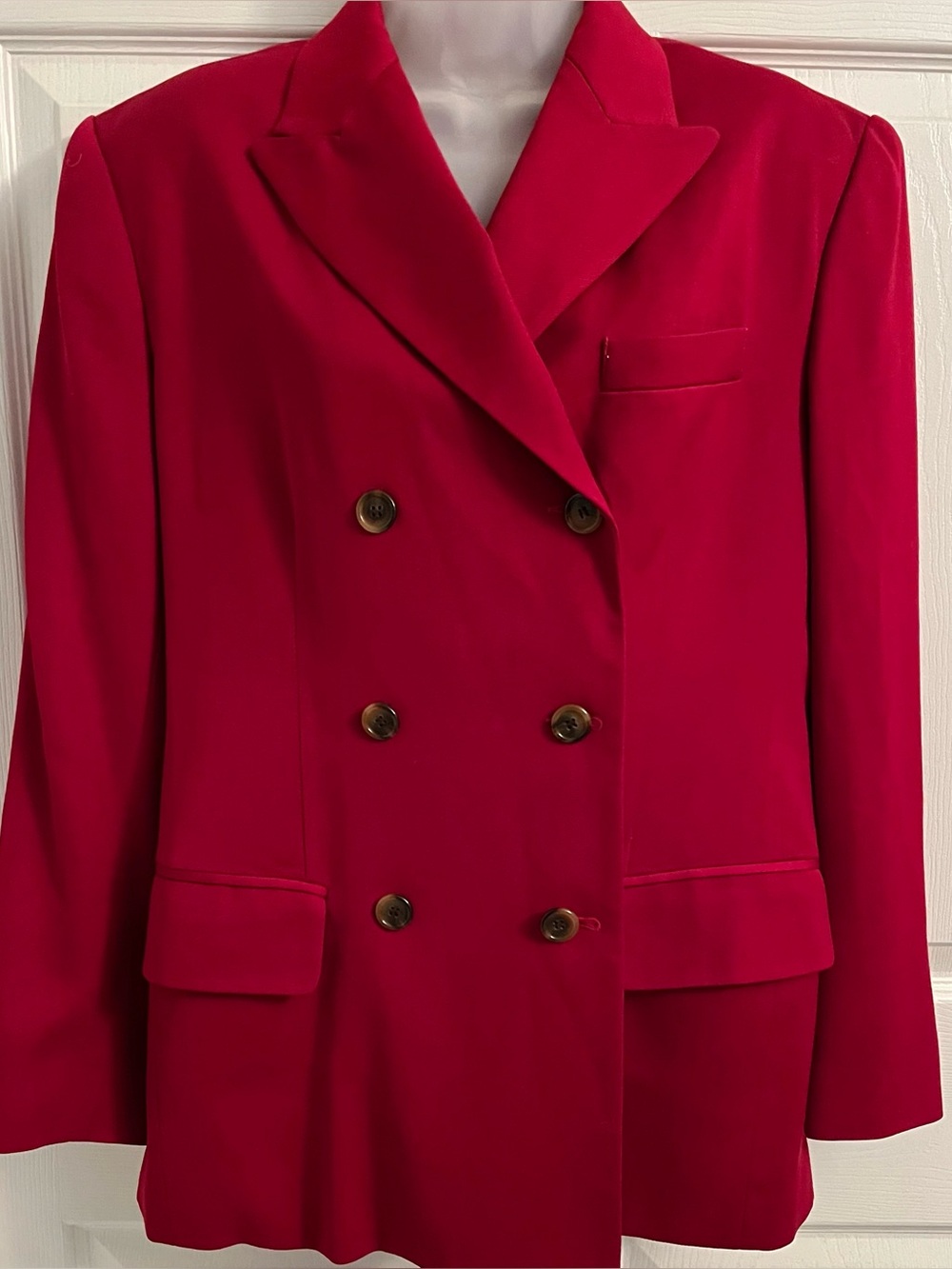 Isabel Ardee Red Double Breasted Blazer Structured Tailored Jacket M
